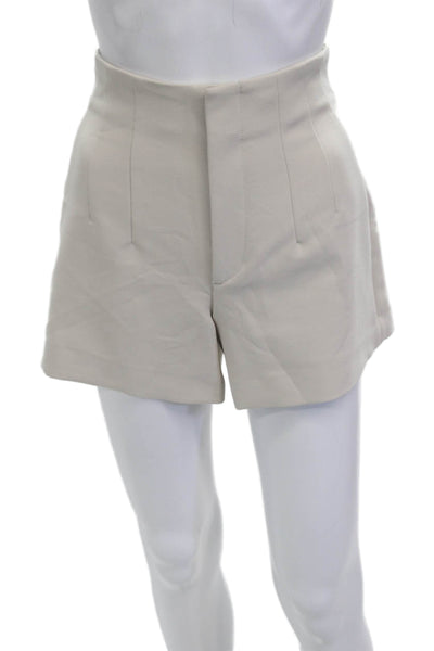Zara Unisex Chino Shorts Beige Polyester Viscose Elastane Zip Size S
