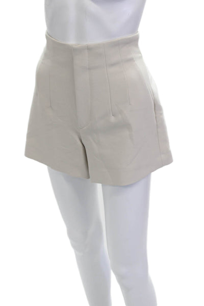 Zara Unisex Chino Shorts Beige Polyester Viscose Elastane Zip Size S