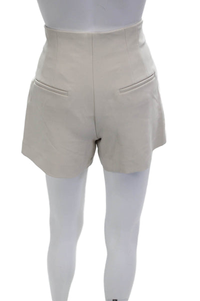 Zara Unisex Chino Shorts Beige Polyester Viscose Elastane Zip Size S