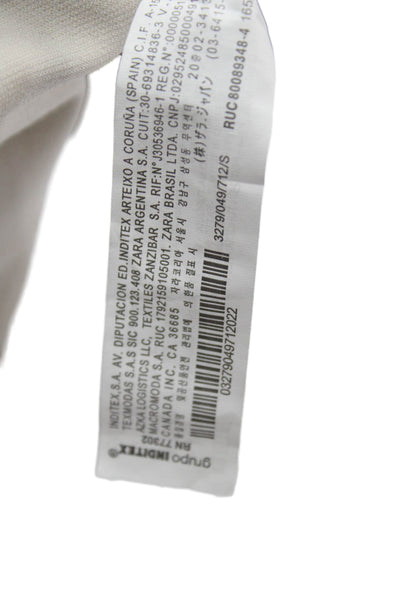 Zara Unisex Chino Shorts Beige Polyester Viscose Elastane Zip Size S