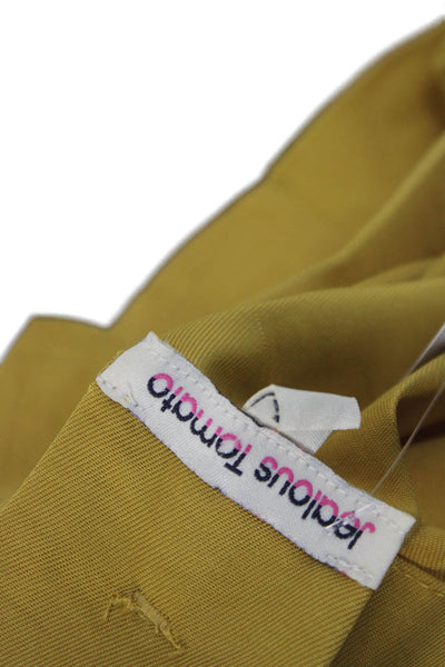 Jealous Tomato Women A-Line Pleated Yellow Skirt Size M