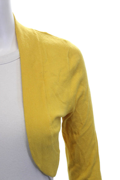 Eliza J Womens Yellow 3/4 Sleeve Cardigan Solid Size 2