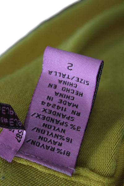 Eliza J Womens Yellow 3/4 Sleeve Cardigan Solid Size 2