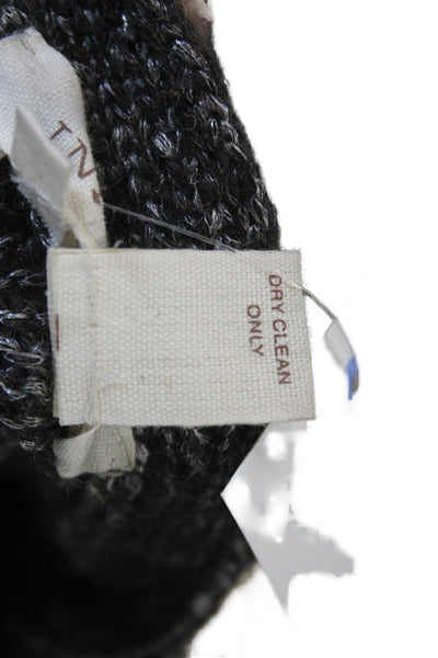 Inhabit Unisex Cardigan Dark Gray Round Neck Long Sleeve Lambswool Size S