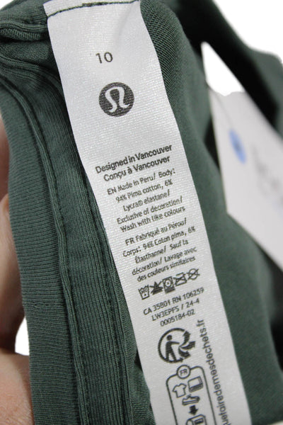 Lululemon Mens Green Crew Neck Short Sleeve T-Shirt Size 10