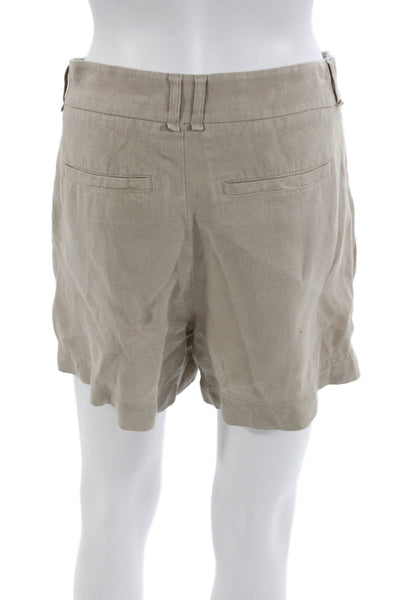 Free People Unisex Chino Shorts Beige Linen Button Size 0