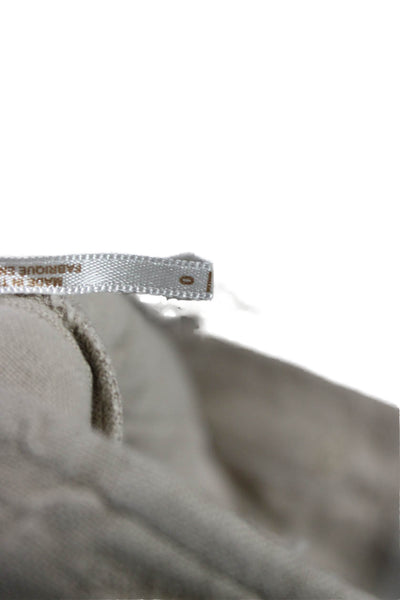Free People Unisex Chino Shorts Beige Linen Button Size 0