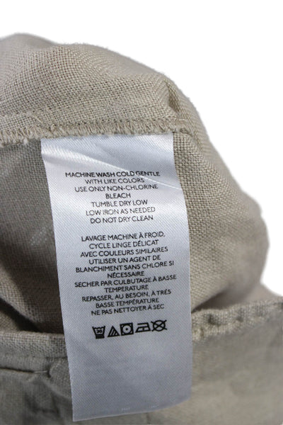 Free People Unisex Chino Shorts Beige Linen Button Size 0