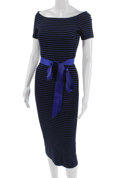 Torn by Ronny Kobo Women Bodycon Pencil Dress Black Tie Short Sleeve Size S