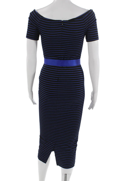 Torn by Ronny Kobo Women Bodycon Pencil Dress Black Tie Short Sleeve Size S