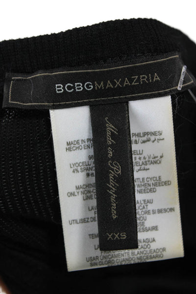BCBGMAXAZRIA Women Maxi Dress Black Short Sleeve Round Neck Size 2XS