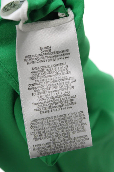 BCBGMAXAZRIA Womens Kaftan Dress Green Drawstring Round Neck Beach Size L