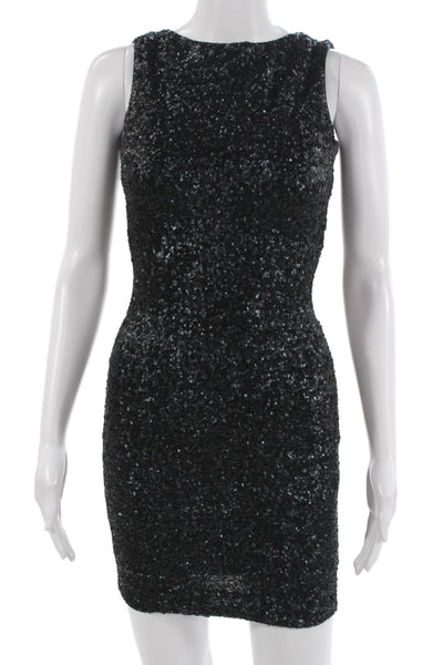 Dress the Population Womens Black Bodycon Mini Dress Sleeveless Size XS