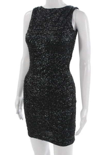 Dress the Population Womens Black Bodycon Mini Dress Sleeveless Size XS