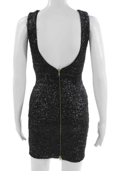 Dress the Population Womens Black Bodycon Mini Dress Sleeveless Size XS