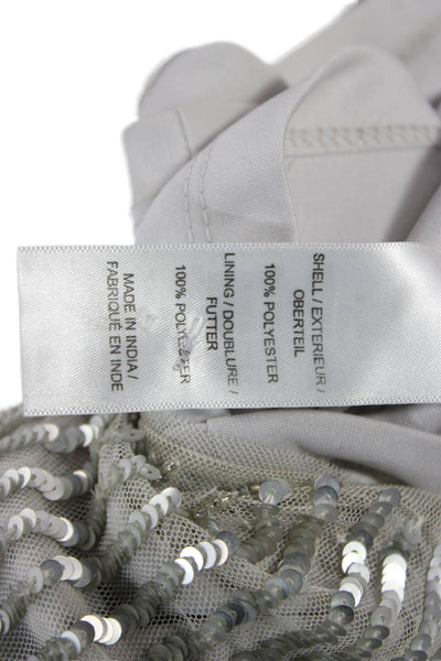 Aidan Mattox Womens Sheath Mini Dress Gray Sleeveless Crewneck Size 6