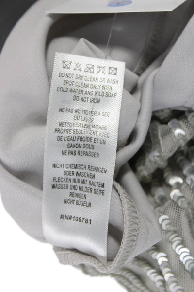 Aidan Mattox Womens Sheath Mini Dress Gray Sleeveless Crewneck Size 6