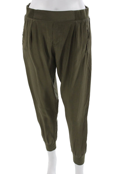 ATM Womens Harem Jogger Silk Pants Green Size S