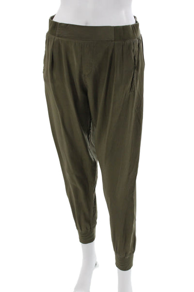 ATM Womens Harem Jogger Silk Pants Green Size S