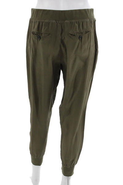 ATM Womens Harem Jogger Silk Pants Green Size S