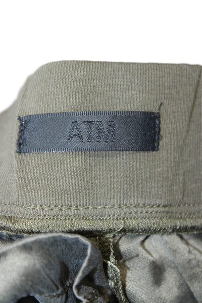 ATM Womens Harem Jogger Silk Pants Green Size S