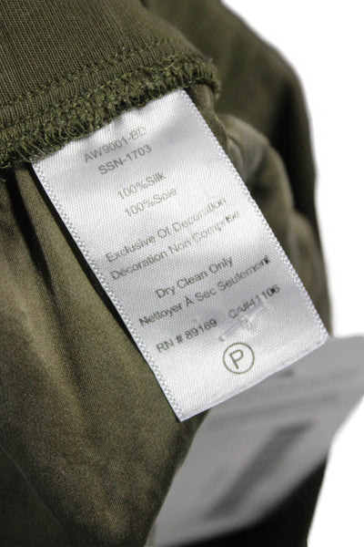 ATM Womens Harem Jogger Silk Pants Green Size S