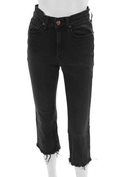 AYR Womens Ankle Cropped High Rise Black Denim Jeans Size 26
