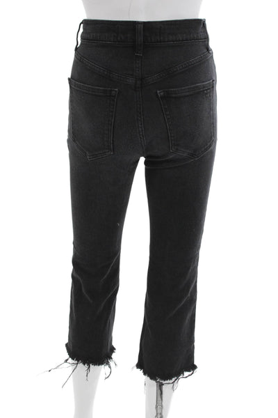 AYR Womens Ankle Cropped High Rise Black Denim Jeans Size 26