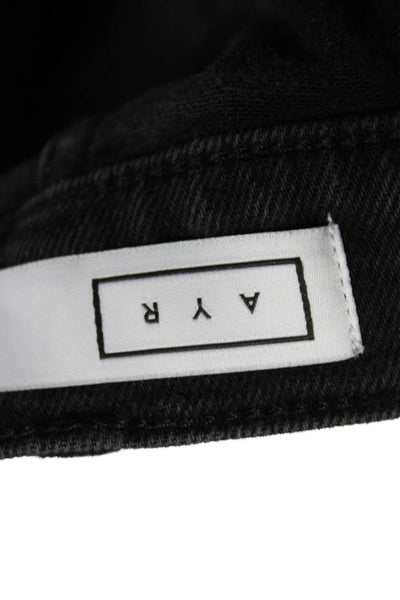AYR Womens Ankle Cropped High Rise Black Denim Jeans Size 26