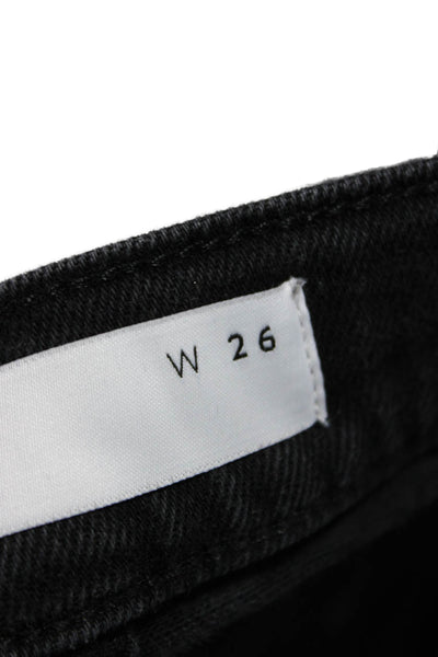 AYR Womens Ankle Cropped High Rise Black Denim Jeans Size 26