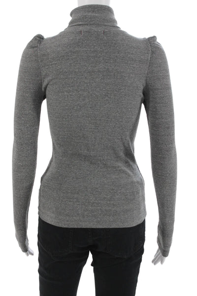Amo Unisex Pullover Turtleneck Long Sleeve Gray Size S