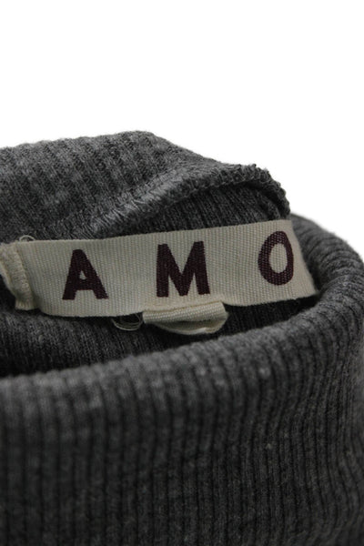 Amo Unisex Pullover Turtleneck Long Sleeve Gray Size S