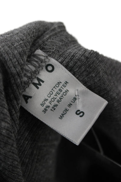 Amo Unisex Pullover Turtleneck Long Sleeve Gray Size S