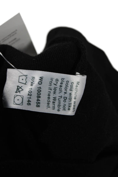 Michael Stars Womens Black Cropped Cotton Crewneck T-Shirt Short Sleeve Size S