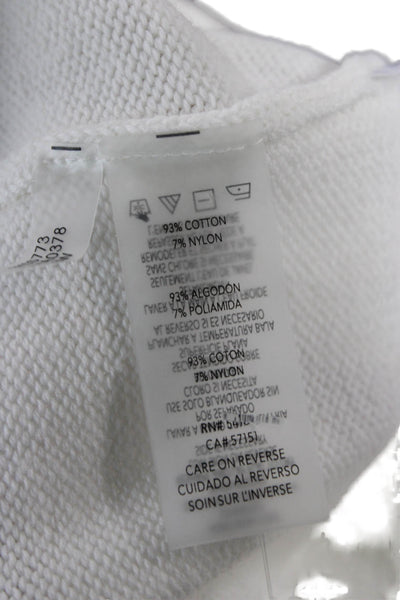 Karl Lagerfeld Unisex White Wool Cashmere Pullover Crewneck Graphic Size L