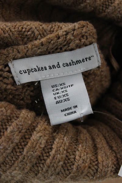Cupcakes And Cashmere Unisex Brown 100% Cashmere Turtleneck Pullover Size XS