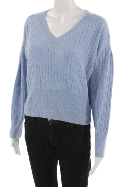 Lea & Viola Unisex Light Blue Cashmere V-Neck Pullover Size S