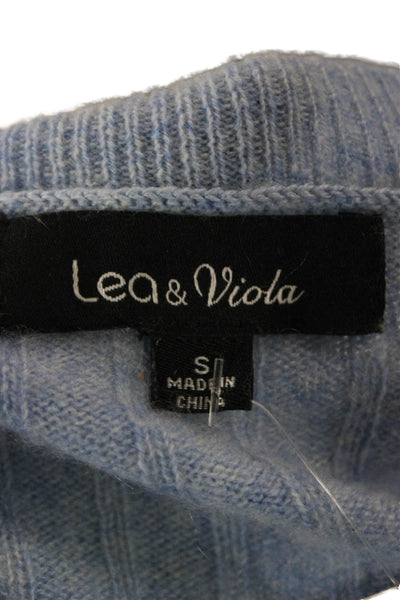 Lea & Viola Unisex Light Blue Cashmere V-Neck Pullover Size S