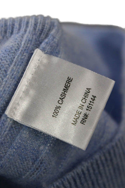 Lea & Viola Unisex Light Blue Cashmere V-Neck Pullover Size S