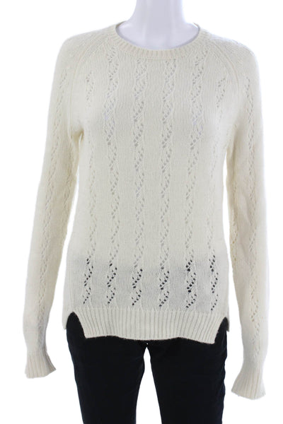 Revive Cashmere Unisex White Pullover Crewneck Alpaca Merino Wool Size XS