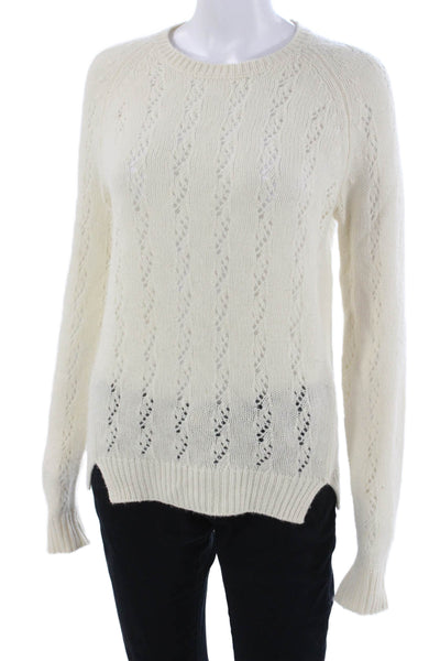 Revive Cashmere Unisex White Pullover Crewneck Alpaca Merino Wool Size XS
