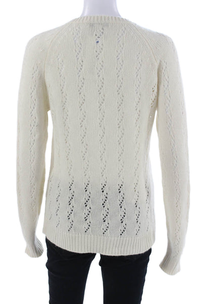 Revive Cashmere Unisex White Pullover Crewneck Alpaca Merino Wool Size XS