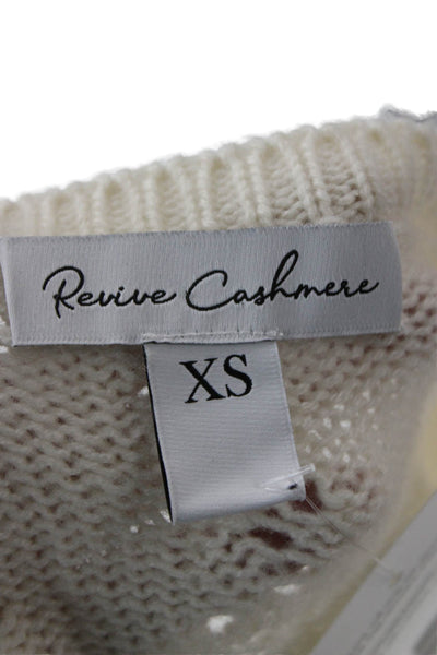 Revive Cashmere Unisex White Pullover Crewneck Alpaca Merino Wool Size XS