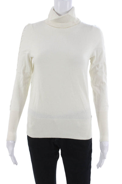 Ted Baker London Unisex Pullover Turtleneck Sweater White Cashmere Blend Size 0