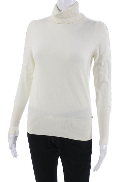 Ted Baker London Unisex Pullover Turtleneck Sweater White Cashmere Blend Size 0