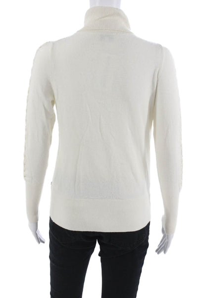 Ted Baker London Unisex Pullover Turtleneck Sweater White Cashmere Blend Size 0