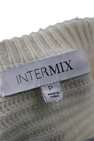 Intermix Unisex Pullover Sweater Beige Crewneck Wool Cashmere Sleeve Size PP