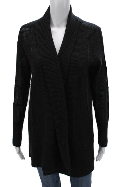 Cashmere Charter Club Unisex Black Cardigan 100% Cashmere Long Sleeve Size S