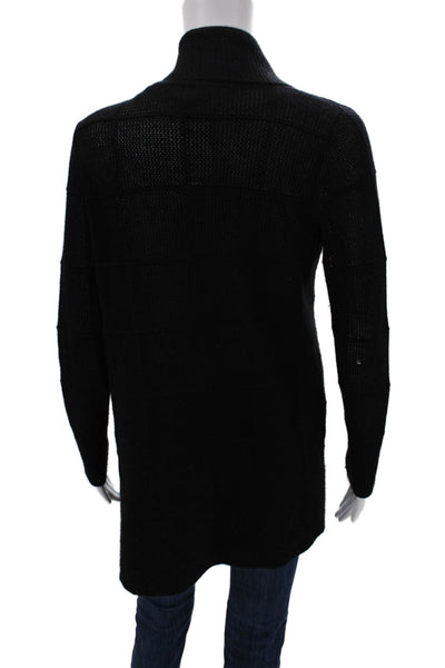 Cashmere Charter Club Unisex Black Cardigan 100% Cashmere Long Sleeve Size S