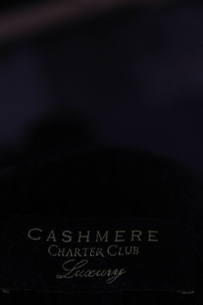 Cashmere Charter Club Unisex Black Cardigan 100% Cashmere Long Sleeve Size S